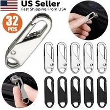 8-32pcs Zipper Pull Tab Replacement, Metal Zippers Handle Mend Fixer Tab Repair