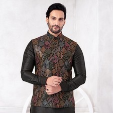 3 Pc Mens Designer Wedding Bollywood Party Wear Traditional Kurta Payjama Jacket