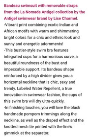 Antigel by Lise Charmel Ethnique Multicoloured Bikini 2pc Set Size Medium B Cup.