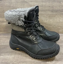 Ugg Adirondack Boot Ii Leather Boots SN1906 Vibram Snow Black Grey Size Womens 8