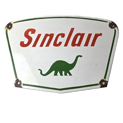 Vintage Sinclair Gasoline Sign - Dino Service Station Pump Porcelain Sign