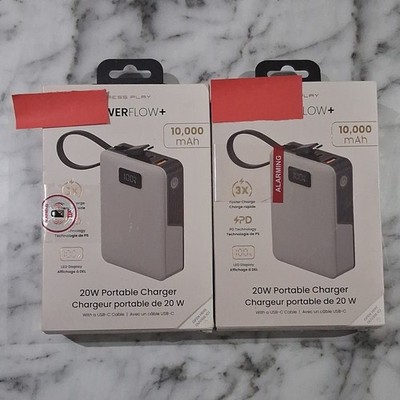 Press Play PowerFlow+ 20W 10000mAh Fast Charge LED USB-C Cable White