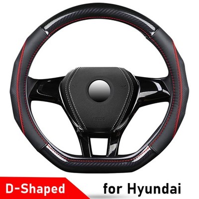 Steering Wheel Cover for Hyundai Santa Fe Hybrid 2024-Cur 7 Seater| D-Shape 15''