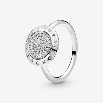 New Authentic 925 Sterling Silver Signature Logo Pave Ring All Size 190912CZ