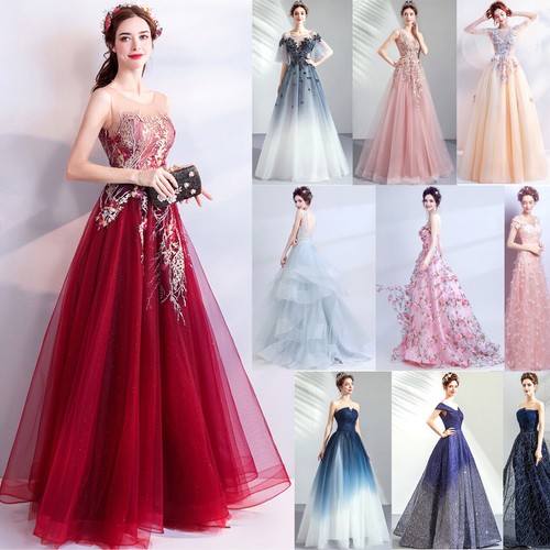 Edel Abendkleider Cocktailkleid Ballkleider Bestickt Party Host Lang Kleider  | eBay