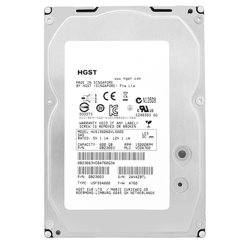 Hard Drive HGST HUS156060VLS600 600GB 15 000Rpm Sas II 3.5" Inch