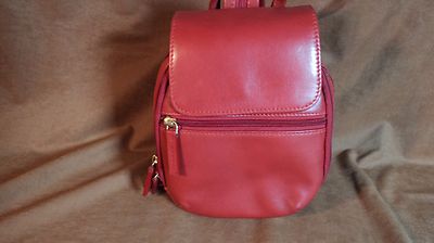 Scully Leather H722 Hidesign Red Calfskin Backpack Handbag  display picture 3