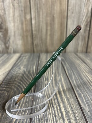 Vintage Herb Stevens Bucyrus Ohio Builder Green Sharpened Pencil