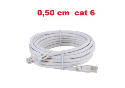 1m 5 Pezzi Cavo Di Rete Cat6 Slim - 1 M, Bianco, 5 Pezzi, 1000 Mbit/s, Per Internet, TV, Console Cavo Rete Cat6 Slim 1m