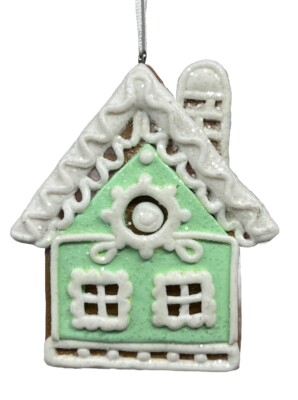 Gingerbread Cookie Ornament Christmas House Sugar Icing  4  Decorated
