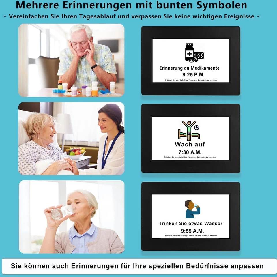 7” elektronischer Tag Datum Wecker Große Uhr für Senioren ohne Fernbedienung DHL - Bild 4 von 4