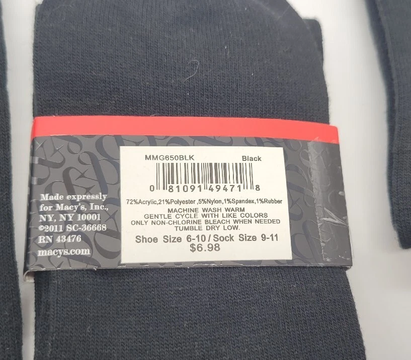 Lote de 3 CALCETINES Sobre la Rodilla Negro y Gris Estilo & Co Calcetín Talla 9-11 Foto 4 de 4