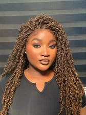 LUXLUXE Sarafina Curly Braid 29 in Long 4X4 Hand Tied Lace Braid BraidedBLB-0156