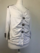 Elisa Cavaletti White Embellished Short Jacket Size Xl