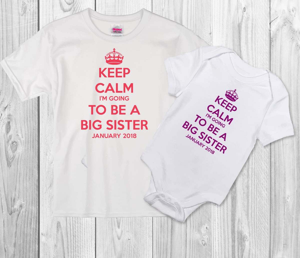 Keep Calm I'm going to be a Big sister Personalised T-shirt