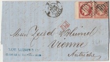FRANCE - n°16 + n°17 bdf sur lettre de PARIS à destination de L'AUTRICHE