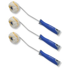 3 x DEWEPRO Eckenroller 2-K Griff Farbroller Eckroller Eckwalze Farbwalze 44cm