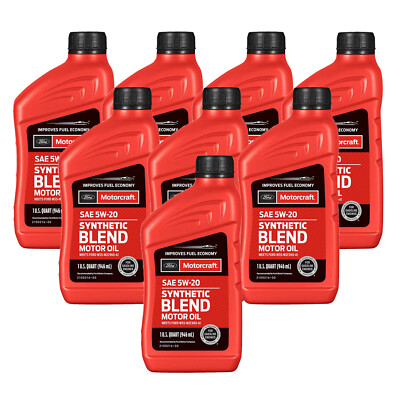Motorcraft OEM Premium Synthetic Blend Motor Oil SAE 5W-20 - 8 Quart