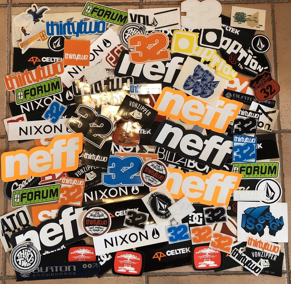 THIRTY TWO 20 Snowboard Sticker Pack Burton 32 Oakley Forum DC Neff Capita Holden Anon Spy