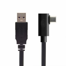 CABLECY USB3.0 to USB 3.1Type-C Left RightAngled Type Data Cable Fit for VR