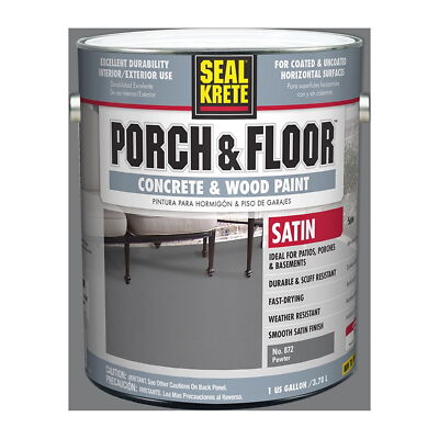 Porch Floor Patios Interior Exterior Concrete & Wood Satin Paint-316128, Gallon