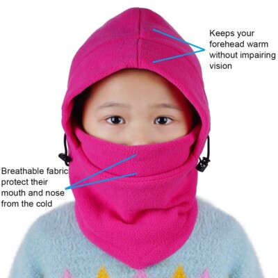 2-Pack Pink Balaclava Kids Face Mask for Cold, Sun, & Wind-Resistant Ski Masks