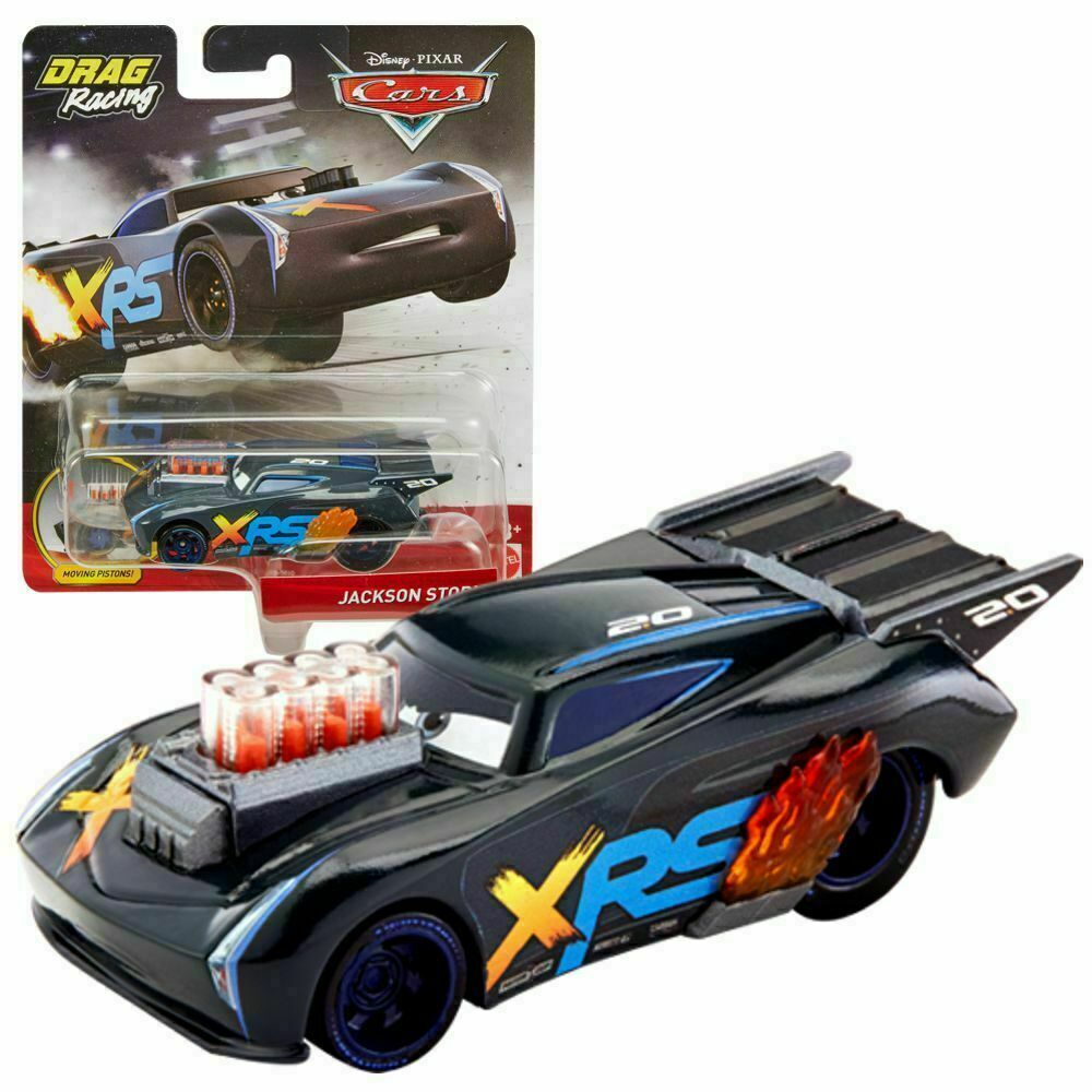 Disney Mattel Jackson Storm Cars DRAG Racing MOVING PISTONS 1:55 Scale Diecast