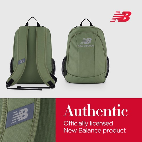 Mochila para portátil New Balance, bolsa de viaje de cercanías para hombre y mujer, oliva, 19... - Imagen 6 de 7