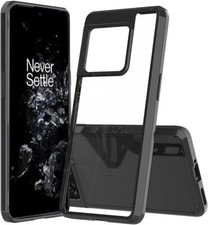 OnePlus 10T / OnePlus Ace Pro - Premium Hard TPU Rubber Black Clear Gummy Case