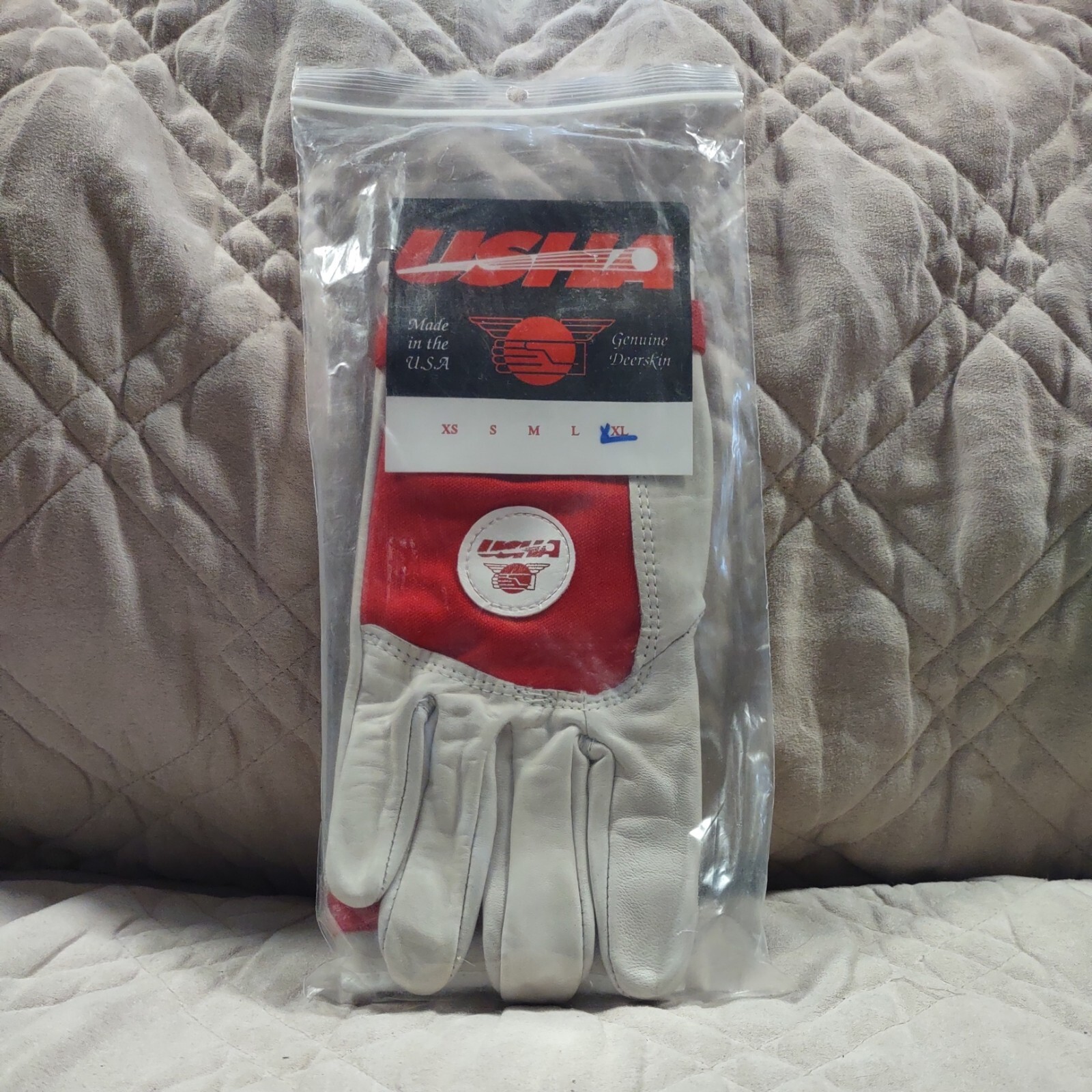Vintage USHA Handball gloves New NOS Unpadded XXL Deerskin USA Made