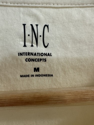 I.N.C International Concepts Antique White Skull Short Sleeve Tee - Medium NWT - Picture 6 of 9
