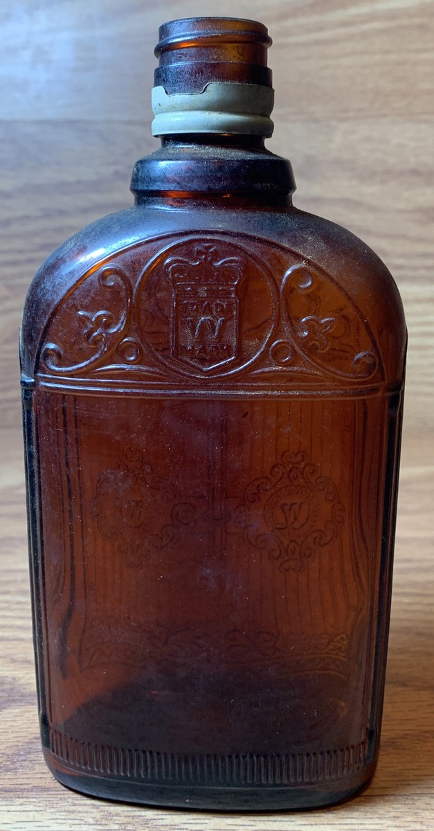 Antique Hiram Walker & Sons Prohibition Era Whiskey Bottle