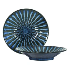 Japanese Appetizer Snack Dessert Dinner Plate Porcelain 6"D x 1.25"H Tokusa Blue