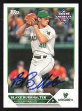 Blake Burkhalter Signed 2023 Topps Pro Debut Card # PD-187 Atlanta Braves