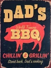 Dads BBQ, Retro metal Aluminium Vintage Sign, Bar, Pub, Man Cave, Kitchen,