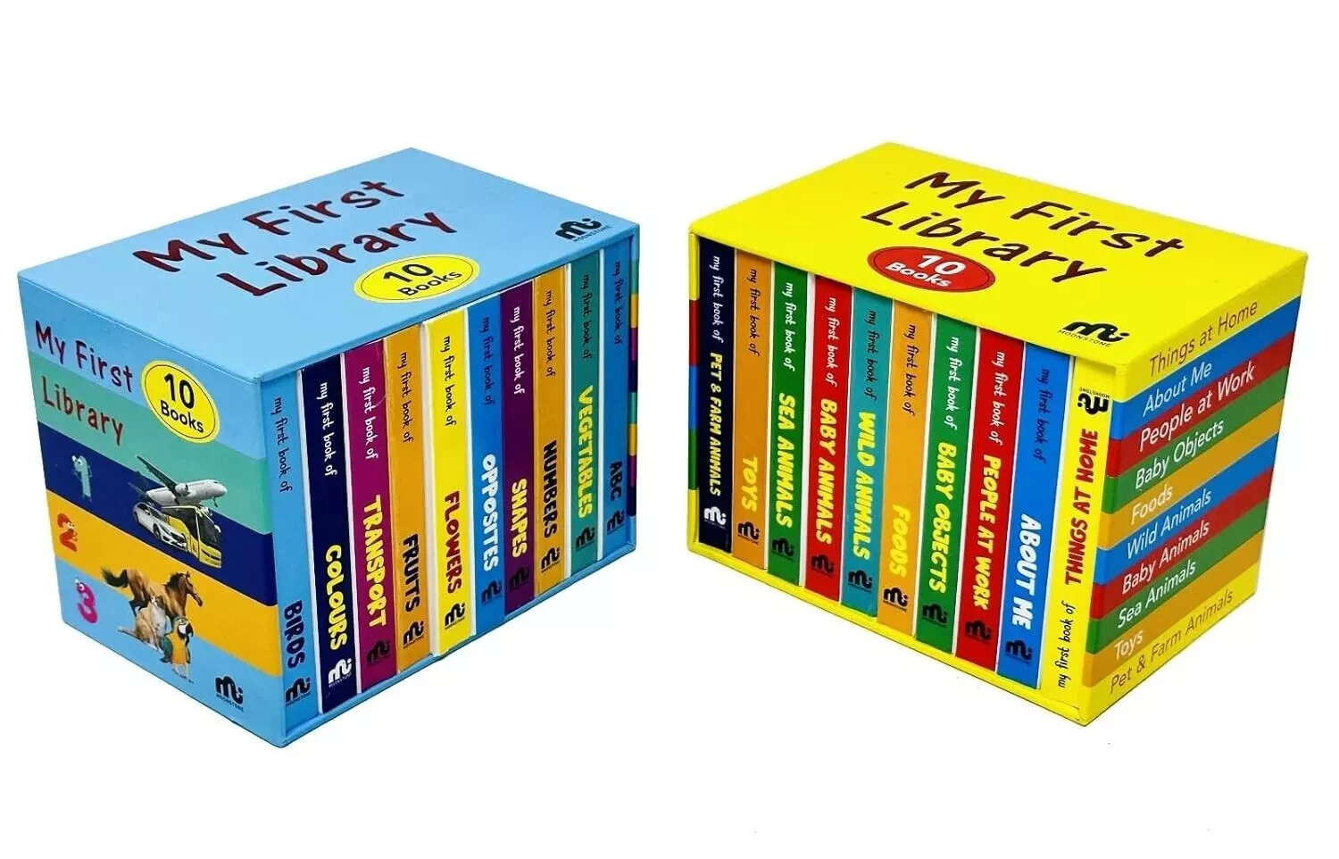 My First Library Box Set: 20 Board Books Collection Set  Birds, Colours, Fruits