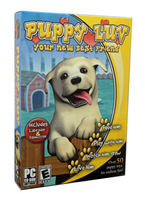 PUPPY LUV (Love) Virtual Petz Family PC CDrom Watch Him Grow, Feed and Wash Him