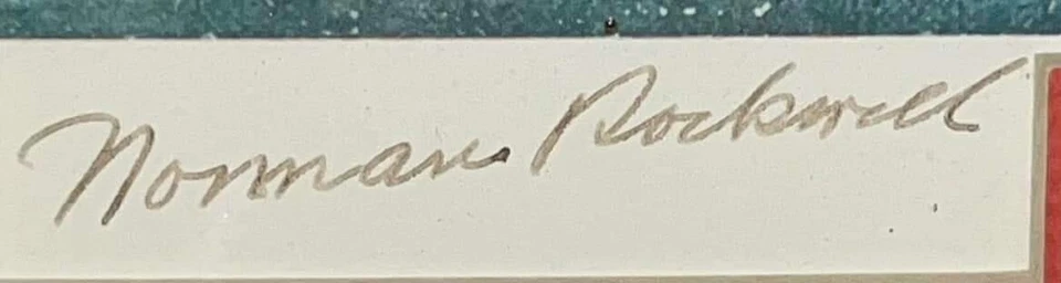 Norman Rockwell 镜子女孩手工签名拼贴 — 第 2/3 张图片