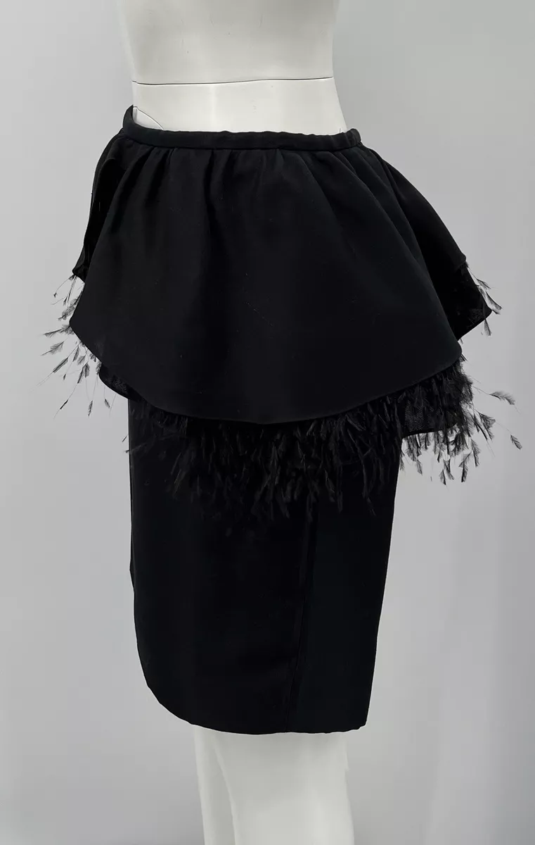 Short black cheap peplum skirt