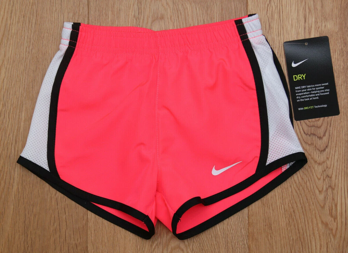 Nike Girl Running Shorts Racer Pink Black White DRI FIT