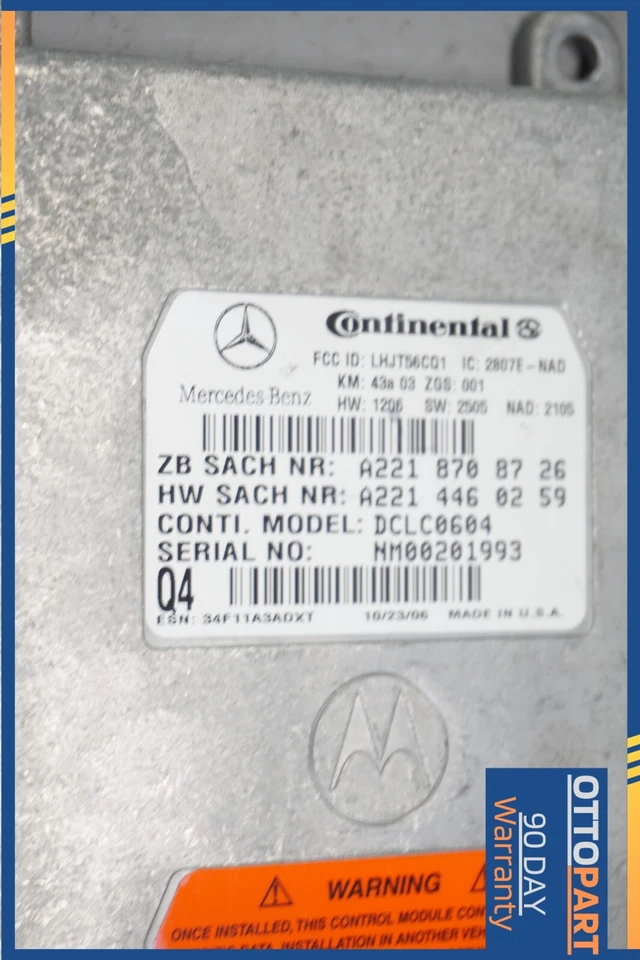 07-09 MERCEDES-BENZ S550 E350 E550 COMMUNICATION CONTROL MODULE A2218708726 OEM - Image 2 of 3