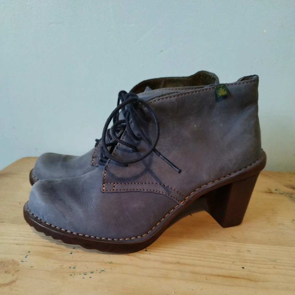 El Naturalista Womens Blue Leather Ankle Boots Heeled UK 5 EU 38 Heels - Image 1 of 4