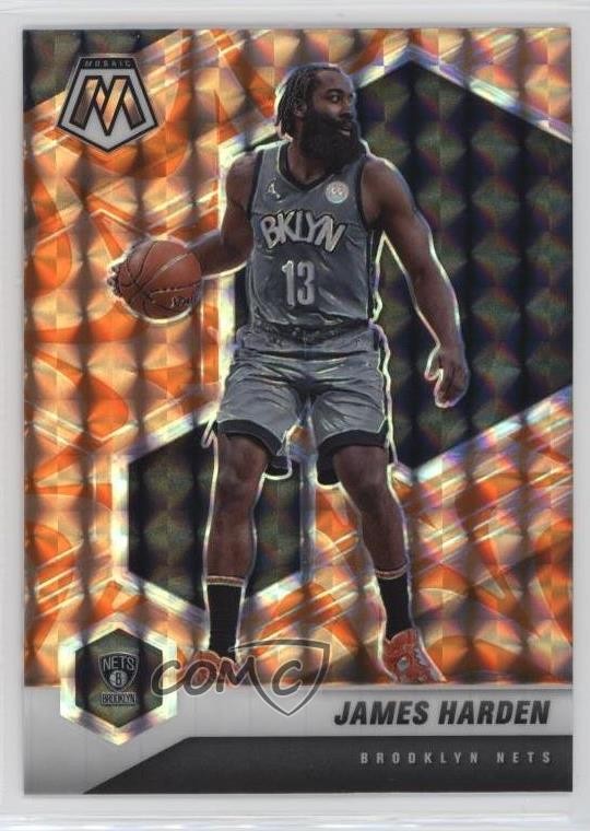 2020-21 Panini Mosaic Reactive Orange Prizm James Harden #173 0gg4