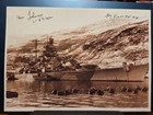 Photo of the German Battleship, Tirpitz. Signed by 2 WW 2 Bomber