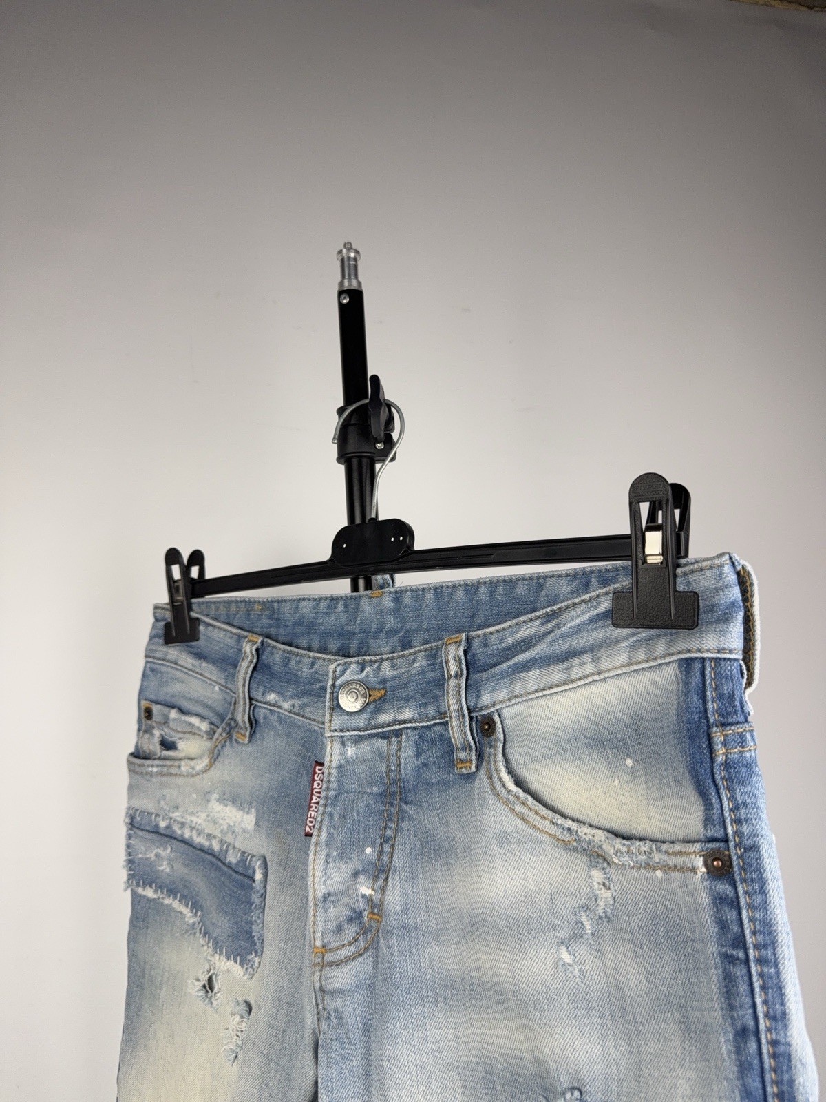 Dsquared2 Distressed Patchwork Denim Shorts Y2K I… - image 6