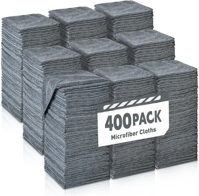 Gray Microfiber Cleaning Cloths Bulk Pack-400 Pack, Microfiber Towels Bulk, Towe