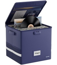 DocSafe Vinyl Record Storage Box with Lock, Fireproof Water Resistant Rec