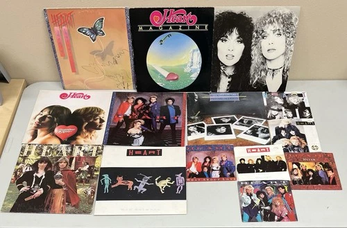 HEART : LOT OF 8 : VINYL LP’S and six 45s.