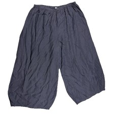 Bryn Walker 100 Linen Wide Leg Crop Lagenlook Minimalist Pants Plus 3X Gray J2