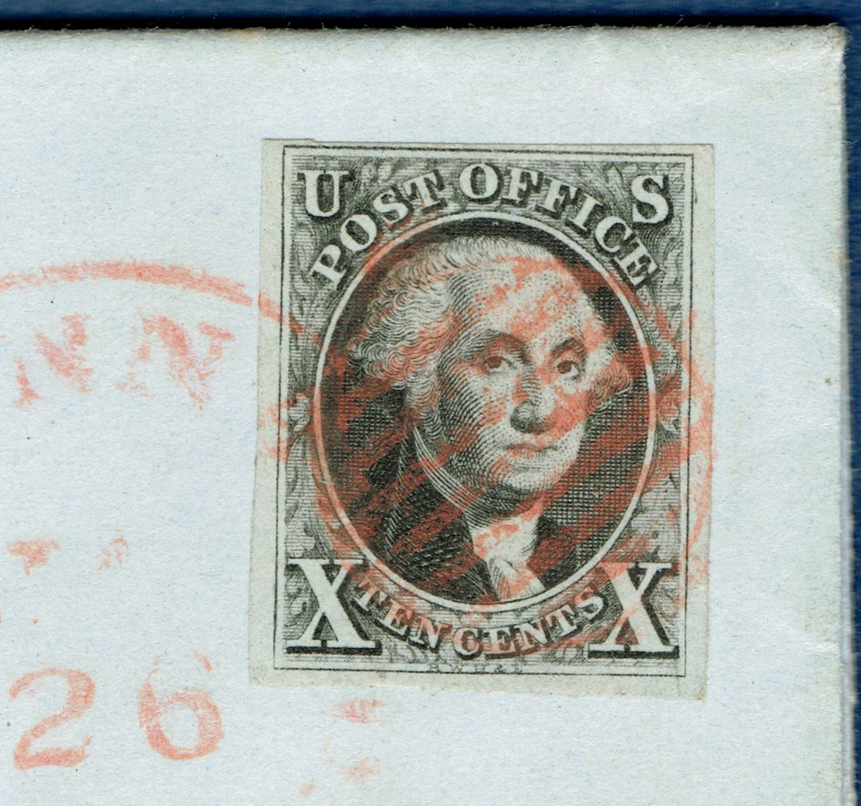 [st3535] USA 1847 Sc#2 used 10¢ black on cover from Cincinnati to Boston (1850) - Image 2 of 4